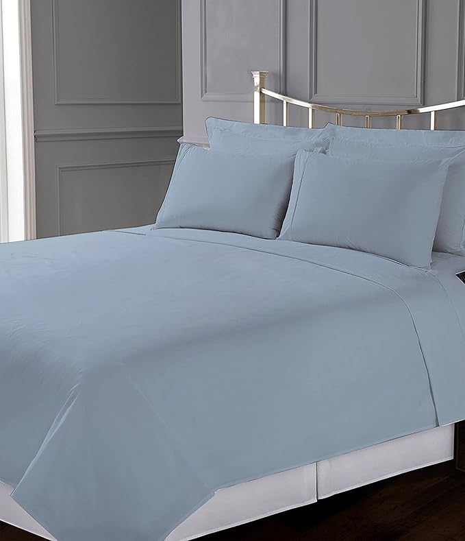 dormir fine linen king 400 支天蓝色床单,* 纯长纤维柔软丝滑缎面